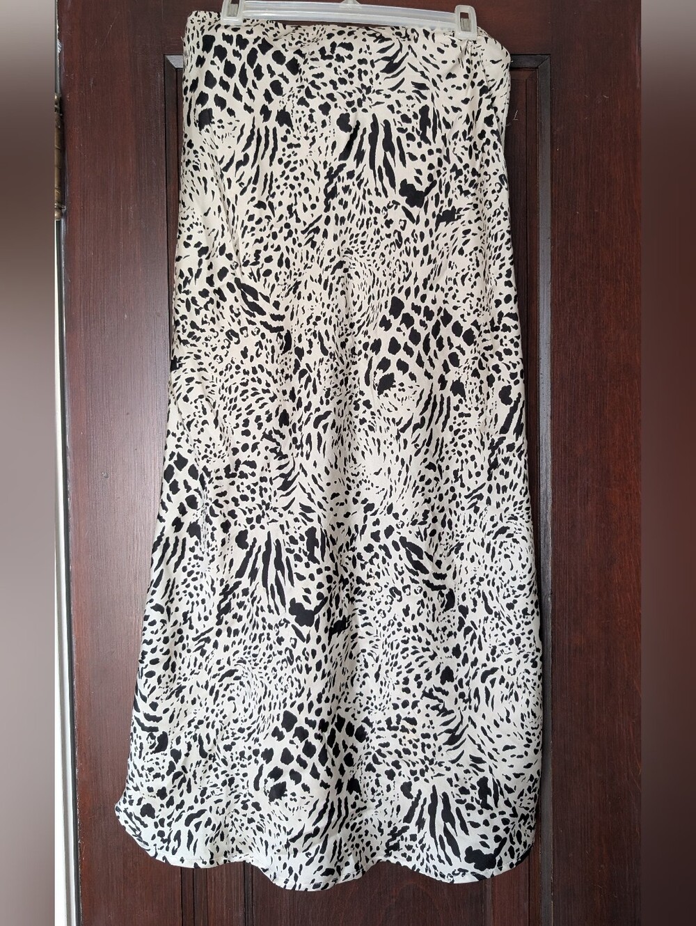 Black And White Cheetah Print Slip Skirt